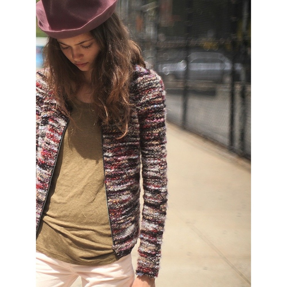 Isabel Marant Etoile Momo Striped Boucle‎ Wool Blend Jacket Sz US 4 Multicolor